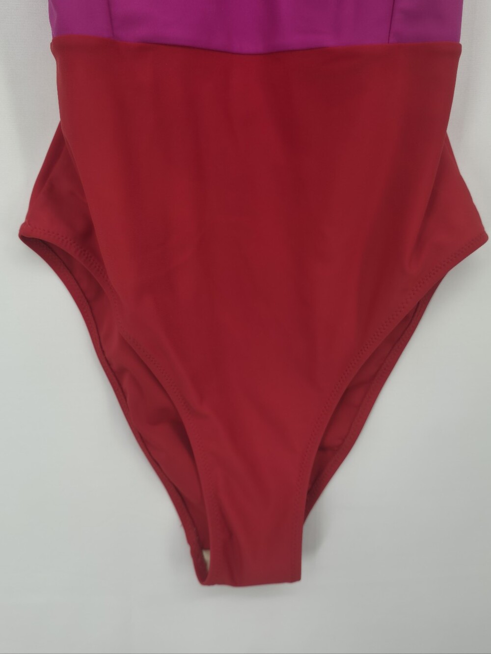 Summersalt Colorblock One Piece Swimsuit Pink Red Keyhole Open Back Tie Sz 4 - Picture 7 of 16